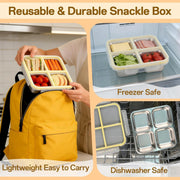 Stainless Steel Snack Containers, 4-Compartment Bento Box with Airtight Lids, Reusable Leakproof Meal Prep Lunch Box for Travel, Picnics, Work, and Food Storage