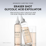 Erasor Glycolic Acid 10% Exfoliating Toner, AHA + BHA Liquid Exfoliant for Skin Texture & Pore Care, Hydrating & Smoothing Formula, 200ml / 6.76 fl oz