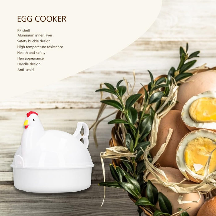 Cryfokt Egg Cooker, Chicken Shaped Microwave Eggs Boiler, Stainless Steel Egg Poachers with 4 Cooker Egg Cups, Rapid Electric Egg Boiler for Home Kitchen, Perfect Egg Maker, Egg Steamer Maker