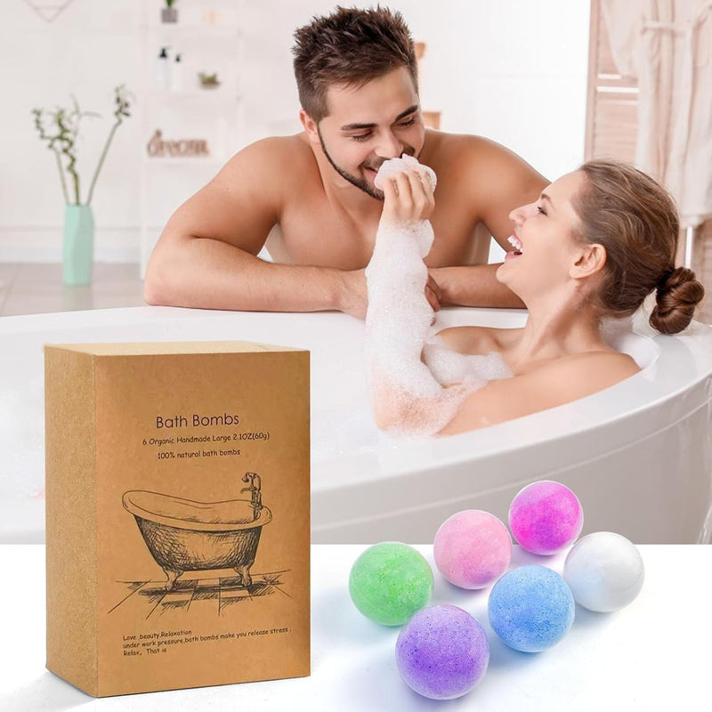 LIMOS Bath Bombs Gift 6 Pack, Large Organic & Natural Essential Oil Handmade Set Moisturize Dry Skin
