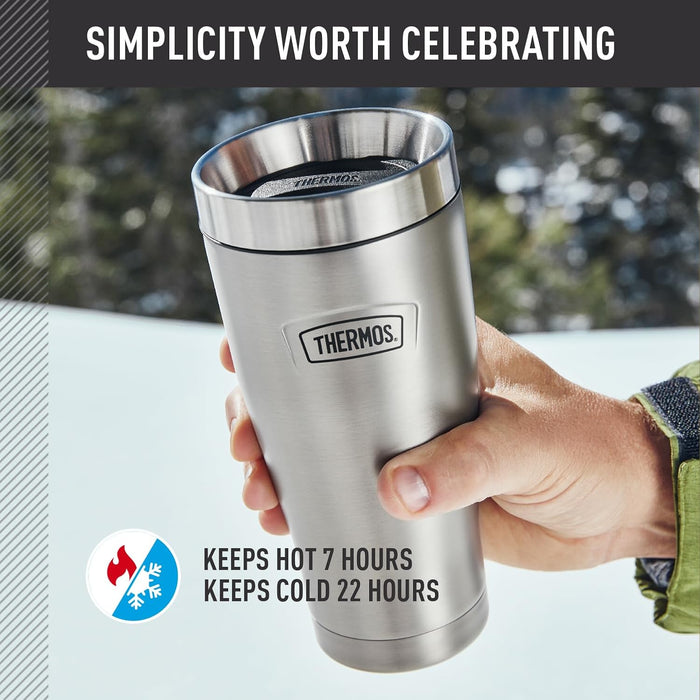 THERMOS ICON STAINLESS STEEL VACUUM INSULATED SANDSTONE TUMBLER 470 ML, IS1012SN, TRAVEL MUG, TUMBLER WITH HANDLE, COFFEE MUG
