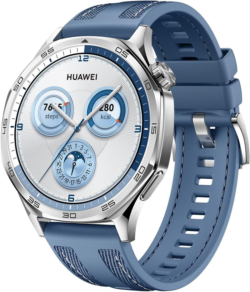 WATCH GT5 46mm Smartwatch, upto14 Days Battery Life,Sharp-Edged Design, Health Tracking, iOS & Android Compatible, HUAWEI Care+, 3 Month Extra warranty, Blue