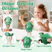 SKY-TOUCH Electric Dancing Octopus Toy, Rechargeable Crawling Octopus Toy with LED Light Music, Funny Electric Baby Sensory Toys, Magical Dancing Toys for 3 + Year Old Boys Girls