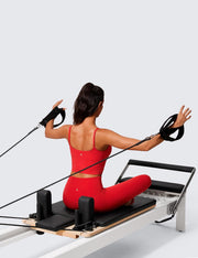 CRZ YOGA Butterlift Womens Scoop Neck Longline Sports Bra - U Back Adjustable Straps Workout Crop Tank Top with Built in Bra
