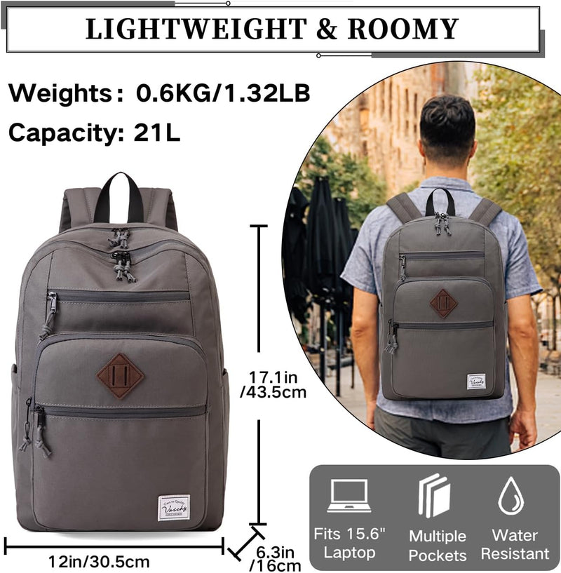 VASCHY School Backpack for Women, Unisex Large Bookbag Schoolbag Casual Daypack for High School/College/Teens/Travel/Work