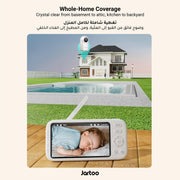 Jartoo 2K Video Baby Monitor with Camera and Audio, 1860ft Long Range Baby Monitor No WiFi 5.5" FHD Screen ANC Baby Camera Wireless, Feeding Clock, Night Vision, 2-Way Talk, AI Cry Detect, 6000mAh