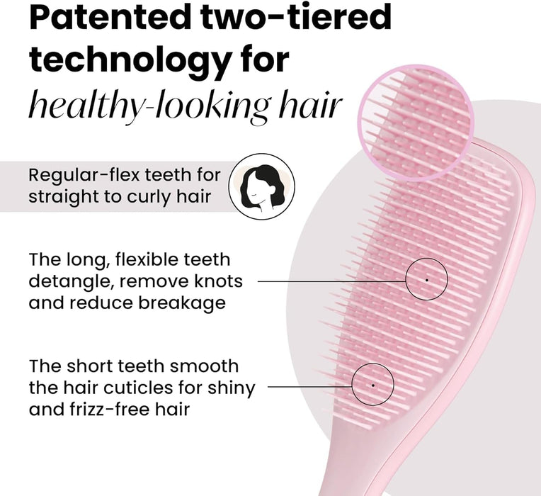 Purfex Hair Brush Large Detangler Hairbrush, Perfect for Long, Thick, Curly & Textured Hair, Two-Tiered Teeth for Gentle Detangling, Reduces Breakage, for Men Women, Ergonomic Handle