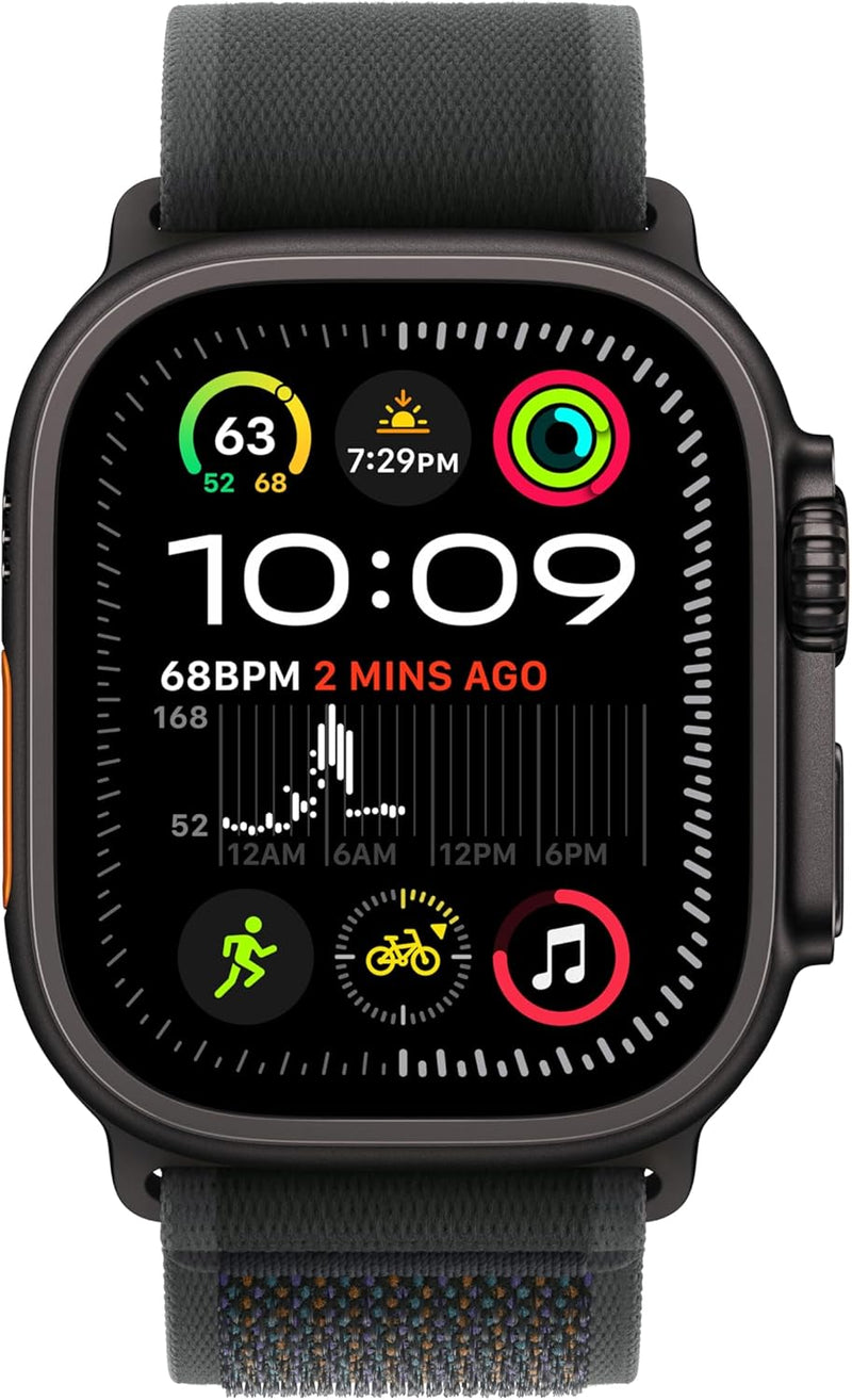 Apple Watch Ultra 2 GPS + Cellular 49mm Smartwatch, Sports Watch with Black with Rugged Titanium Case with Black Ocean Band. Fitness Tracker, Precision GPS, Extra-Long Battery Life