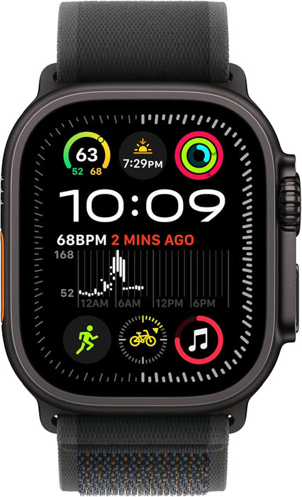 Apple Watch Ultra 2 GPS + Cellular 49mm Smartwatch, Sports Watch with Black with Rugged Titanium Case with Black Ocean Band. Fitness Tracker, Precision GPS, Extra-Long Battery Life