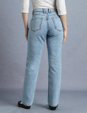 Women's Straight Jeans (INKSS23WJN-013_Denim Drama_36)