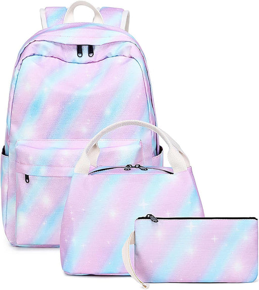 School Bag for Kids, Boys Girls Backpack with Lunch Box Pencil Case Toddler Kindergarten School Bookbag Set (Pink B) - Pink B