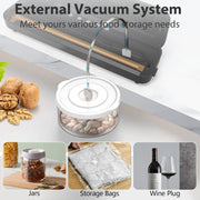 KASTWAVE Automatic Food Vacuum Sealer, Vacuum Sealer Machine 5 Modes with 5 Sealer Bags and Built-in Cutter, Compact One-Touch Food Sealer Vac Pack Machine for Sous Vide & Dry Moist Foods, White