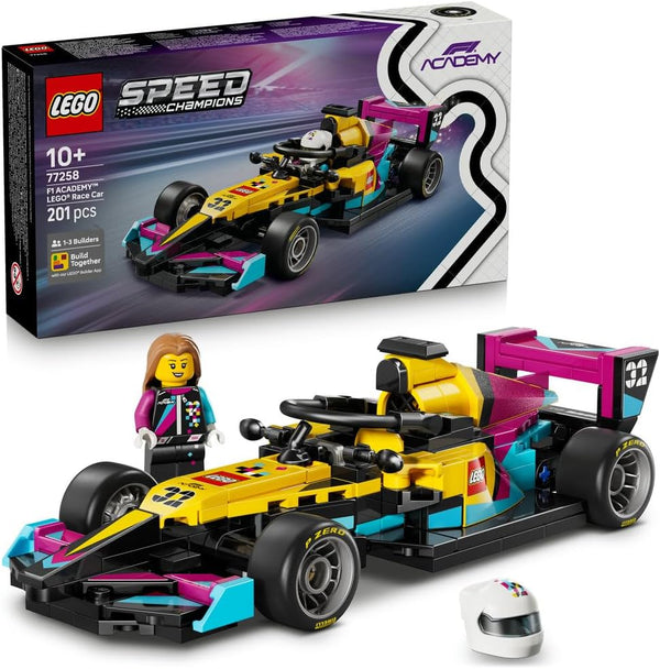 Speed Champions F1 ACADEMY LEGO Race Car Toy - Model Kit w/a Female Formula 1 Driver Minifigure - Birthday Gift for 10+ Year Old Girls, Boys & Adult Motorsport Fans - 77258