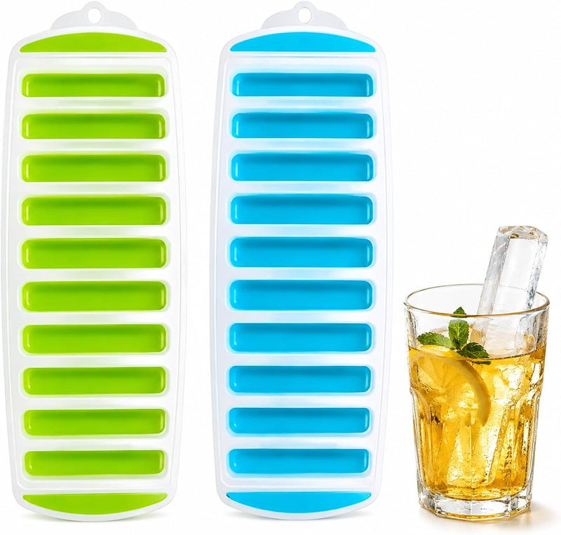 2 Pack Ice Cube Trays with Lids, Silicone Ice Mold for Water Bottles Food grade silicone ice tray with easy release design creates bottle-friendly ice cubes and stacks neatly for freezer storage