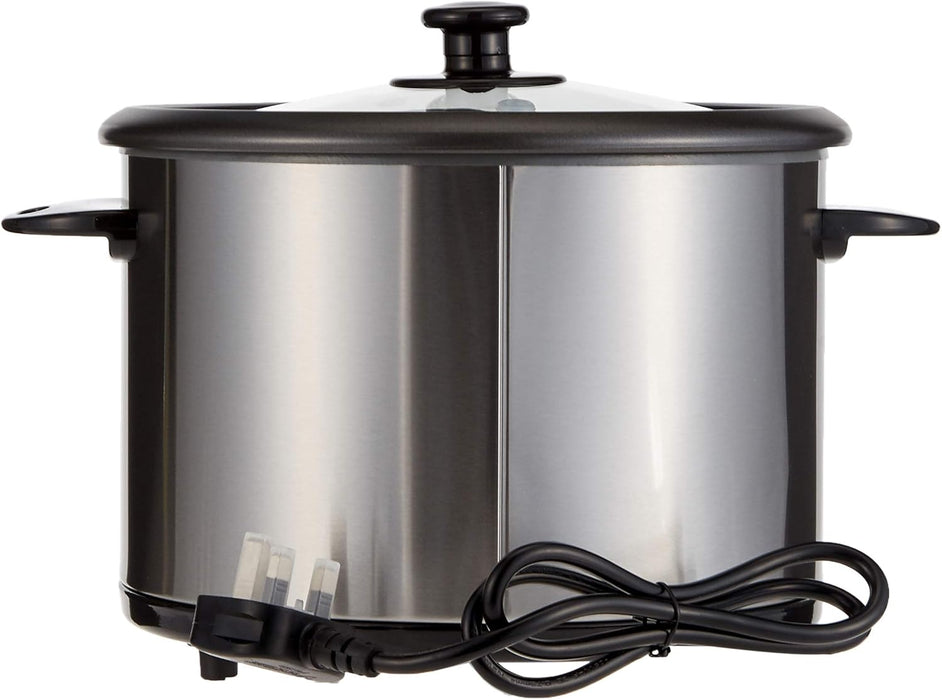 Prestige Stainless Steel Rice Cooker With Steamer 1.8 Ltr, Non Stick Coating Inner Pot, Glass Lid With Steamer -Pr50310