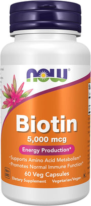 Foods Biotin 10,000Mcg Extra Strength Vcaps 120'S New - 60 Count (5000 Mcg)