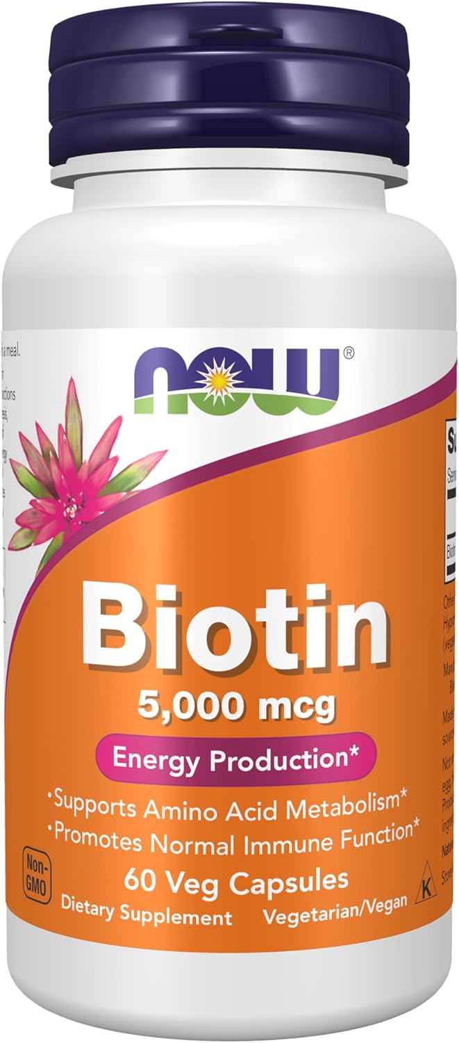 Foods Biotin 10,000Mcg Extra Strength Vcaps 120'S New - 60 Count (5000 Mcg)