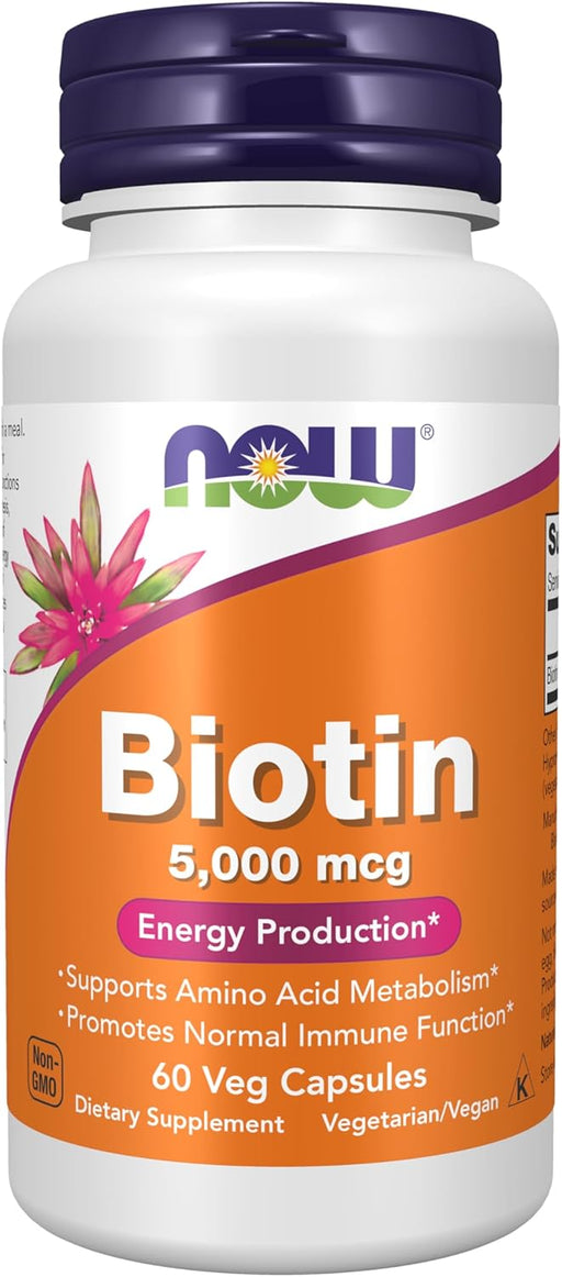 Foods Biotin 10,000Mcg Extra Strength Vcaps 120'S New - 60 Count (5000 Mcg)