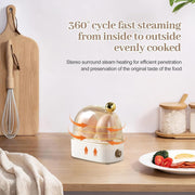 Versatile Electric Egg Cooker - 2-Egg Capacity Boiler, Steamer, Poacher | Automatic Rapid Mini Cooker for Hard Boiled Eggs