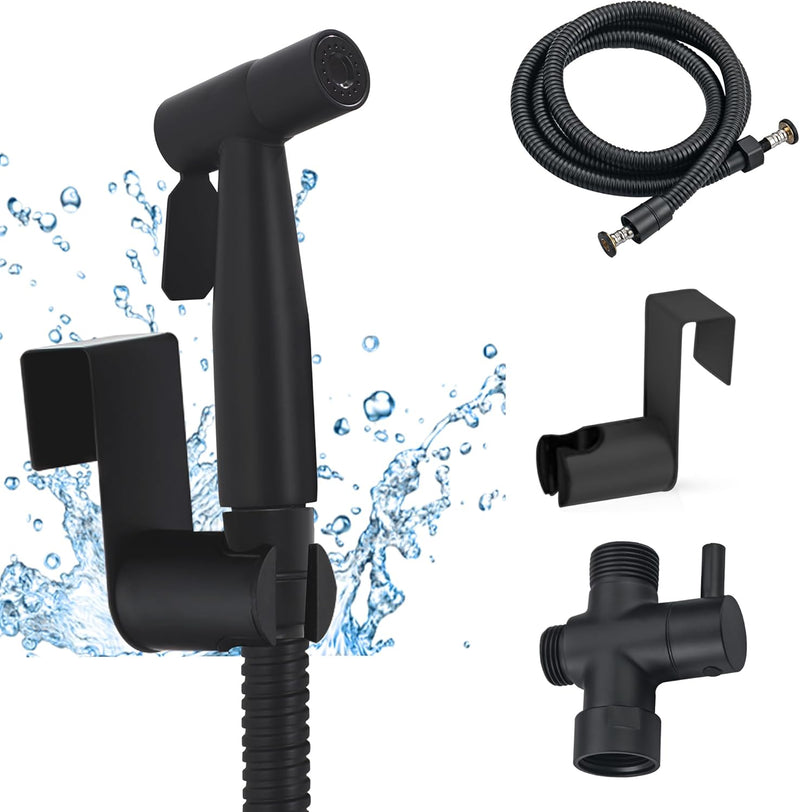 Brushed Nickel Handheld Bidet Sprayer for Toilet, Premium Stainless Steel Bathroom Bidet Sprayer Set, Baby Cloth Diaper Sprayer with Complete Bidet Spray Hoses Kit, Support Wall or Toilet Mount