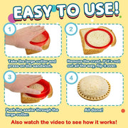 Sandwich Cutter and Sealer, Pack of 5 Uncrustables Sandwich Maker for Kids, Bread Sandwich Decruster Pancake Maker DIY Cookie Cutter for Boys and Girls Lunch Lunchbox and Bento Box