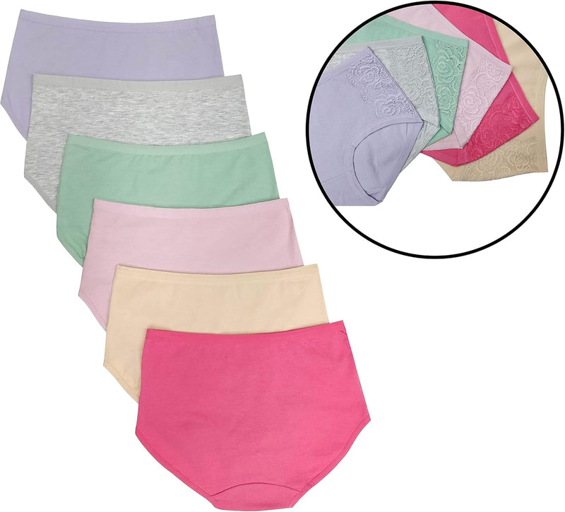 Premium Cotton Four-way stretch Panties - MULTIPACK - Regular and Plus Sizes - Classic Briefs for Women