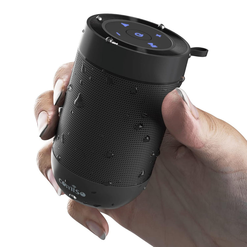 Comiso Portable Bluetooth Speaker, Bluetooth Wireless Mini Pocket Speaker, 360 HD Surround Sound & Rich Stereo Bass, 12H Playtime, IPX5 Waterproof for Travel, Outdoors, Home and Party (Black)