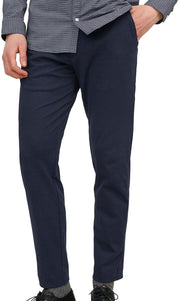 Male Chino Trousers Slim Fit Chino Trousers - navy blazer