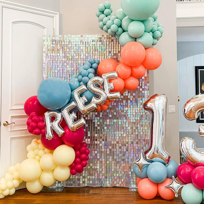 LJIE-House Champagne Shimmer Wall Backdrop Shimmer Panels Sequin Backdrop 36PCS Glitter Party Backdrop for Birthday Wedding Anniversary Engagement Baby Shower & Bachelorette Decorations Party
