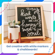 Chalkola 5 White Chalk Markers for Chalkboard Signs, Blackboard, Car Window, Bistro, Glass | 5 Variety Pack - Thin, Fine Tip, Bold & Jumbo Size Erasable Liquid Chalk Pens (1mm, 3mm, 6mm, 10mm, 15mm)