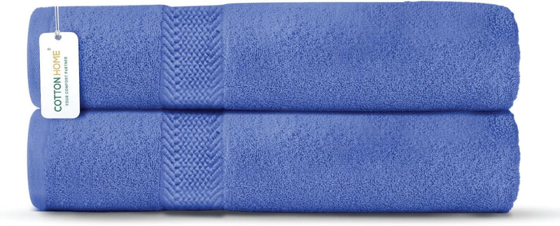 Cotton Home Rest Bath Towel- Set of 2 Sky Blue, Cotton Towel | 70x140cm / 27x55 inch, Luxury Hotel Towel Set Absorbent Durable Lightweight Washable Quick Dry Spa Quality Beach Pool Family Bath Towel.