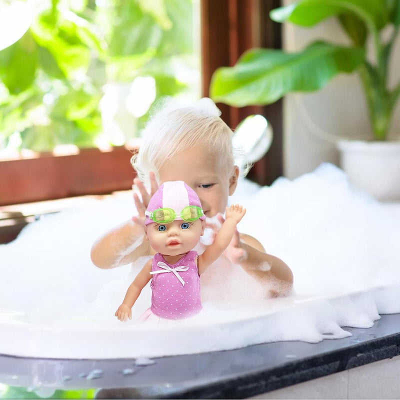 Bath Swimming Doll Toy, Baby Doll for Bathtub, Waterproof Bathtub Pool Floats, Battery-Powered Bathtub Toy Floating Swimming Figure for Beach Pool Outdoor Indoor