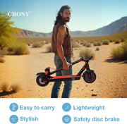 Crony M365 Foldable Electric Scooter, Lightweight Commuter Scooter for Adults Kids, 250W Motor, Smart App Control, 25-45KM/H Max Speed, 10-25KM Range, Red