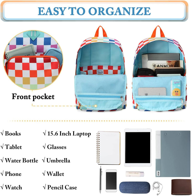 VASCHY Backpack for Women Men, Ultra Lightweight School Bag for Kids Teen Boys Girls, Casual Daypack Work, Travel
