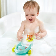 Hape Tubing Pull-Back Boat Moving Bath Speedboat Toy For Toddlers, 18 Months and Up