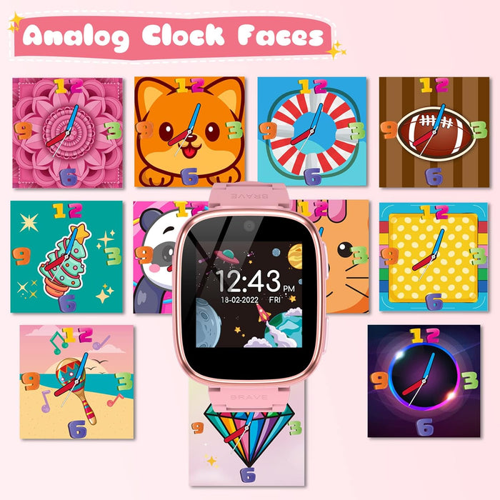 Kids Smart Watch Girls Boys - Smart Watch for Kids Game Watch Gifts for 4-12 Years Old with 15 Games Camera Alarm Video Music Player Pedometer Flashlight Birthday Gift Toys for Boys Girls (Blue)