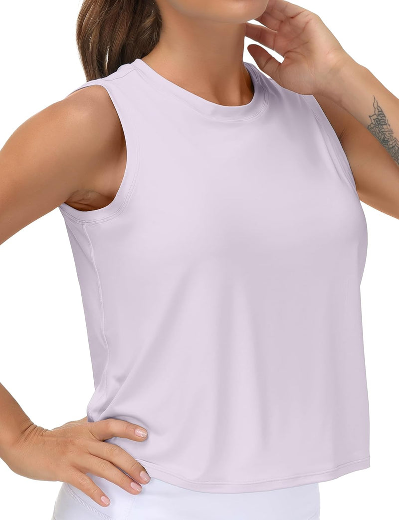 THE GYM PEOPLE Ice Silk Workout Tops for Women Quick Dry Muscle Gym Running Shirts Sleeveles