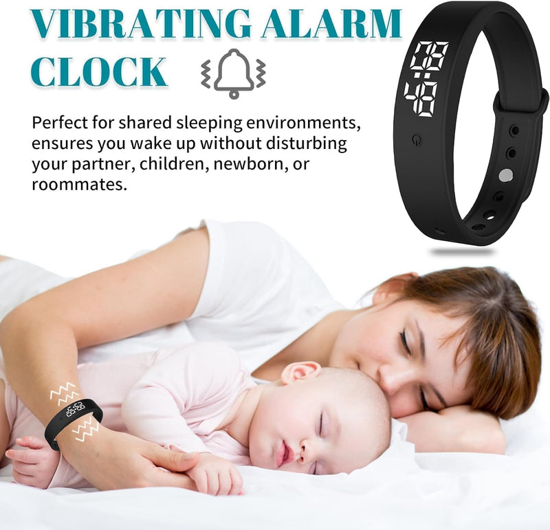 Vibration Alarm Reminder Watch, Silent Vibrating Alarm for Kids & Adults, 6 Daily Alarms for Pill & Drinking Reminders, Classroom Countdown Timer, Sensory Wrist Watch for Teachers & Students