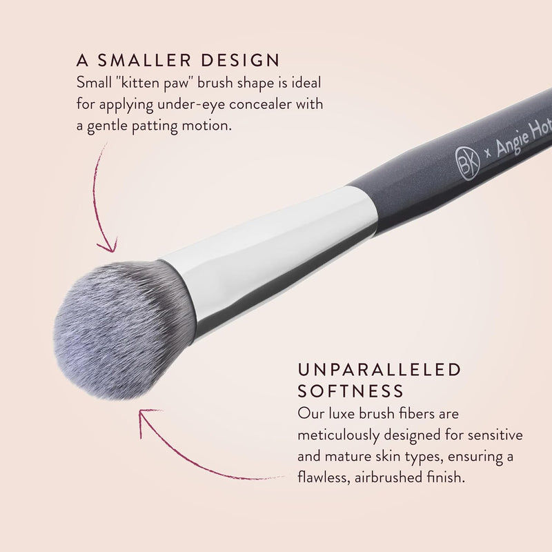 BK BEAUTY BRUSHES - ANGIE HOT & FLASHY A506 CONCEALER - Contoured Foundation Brush - Brush Set for Mature Skin - Face Brush for Liquid or Cream Foundations