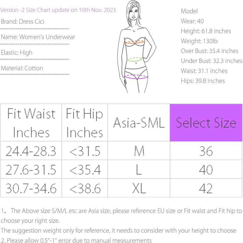 100% Cotton Underwear For Women Mid Rise Everyday Essential Brief Underwear 3 Pack Sets