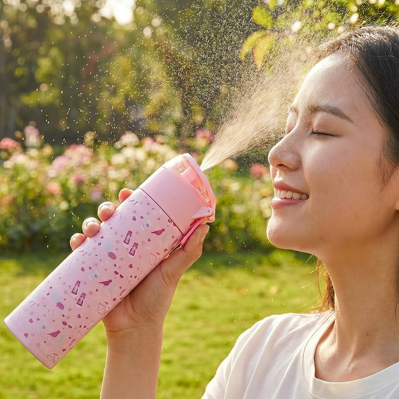 Insulated Stainless Steel Water Bottle w/Spray, Life 640ml - Pink
