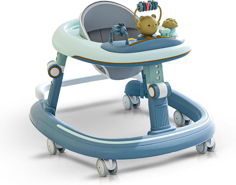 Baybee Petalia 2 in 1 Baby Walker for Kids, Round Kids Walker with 5 Position Adjustable Height | Activity Walker for Baby with Musical Bar, Toddler Activity Walkers for Babies 6-18 Months (Pink)