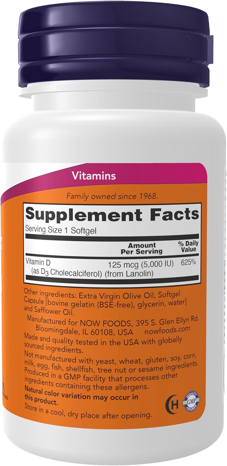 Supplements, Vitamin D-3 5,000 IU, High Potency, Structural Support, 240 Softgels