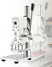 Adjustable 0-16cm Embossing Hot Foil Stamping Machine 14x22x36cm Bronzing Machine Manual Leather PVC Paper Logo Stamper with Temperature Control