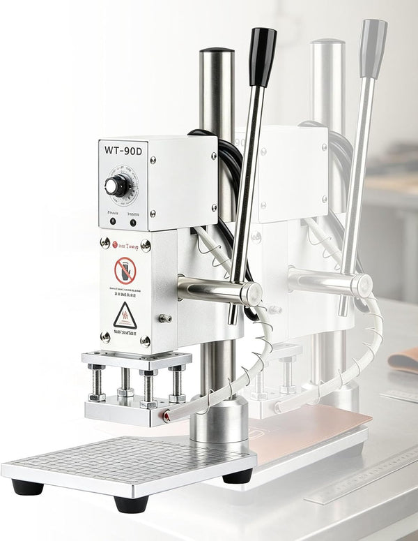 Adjustable 0-16cm Embossing Hot Foil Stamping Machine 14x22x36cm Bronzing Machine Manual Leather PVC Paper Logo Stamper with Temperature Control