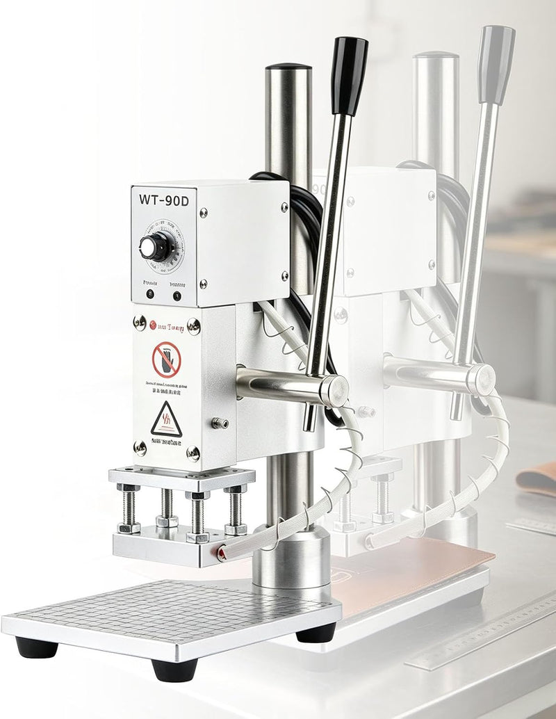 Adjustable 0-16cm Embossing Hot Foil Stamping Machine 14x22x36cm Bronzing Machine Manual Leather PVC Paper Logo Stamper with Temperature Control