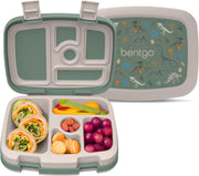Bentgo Kids Prints Leak-Proof, 5-Compartment Bento-Style Kids Lunch Box - Ideal Portion Sizes for Ages 3 to 7 - BPA-Free, Dishwasher Safe, Food-Safe Materials (Dino Fossils) - Dino Fossils
