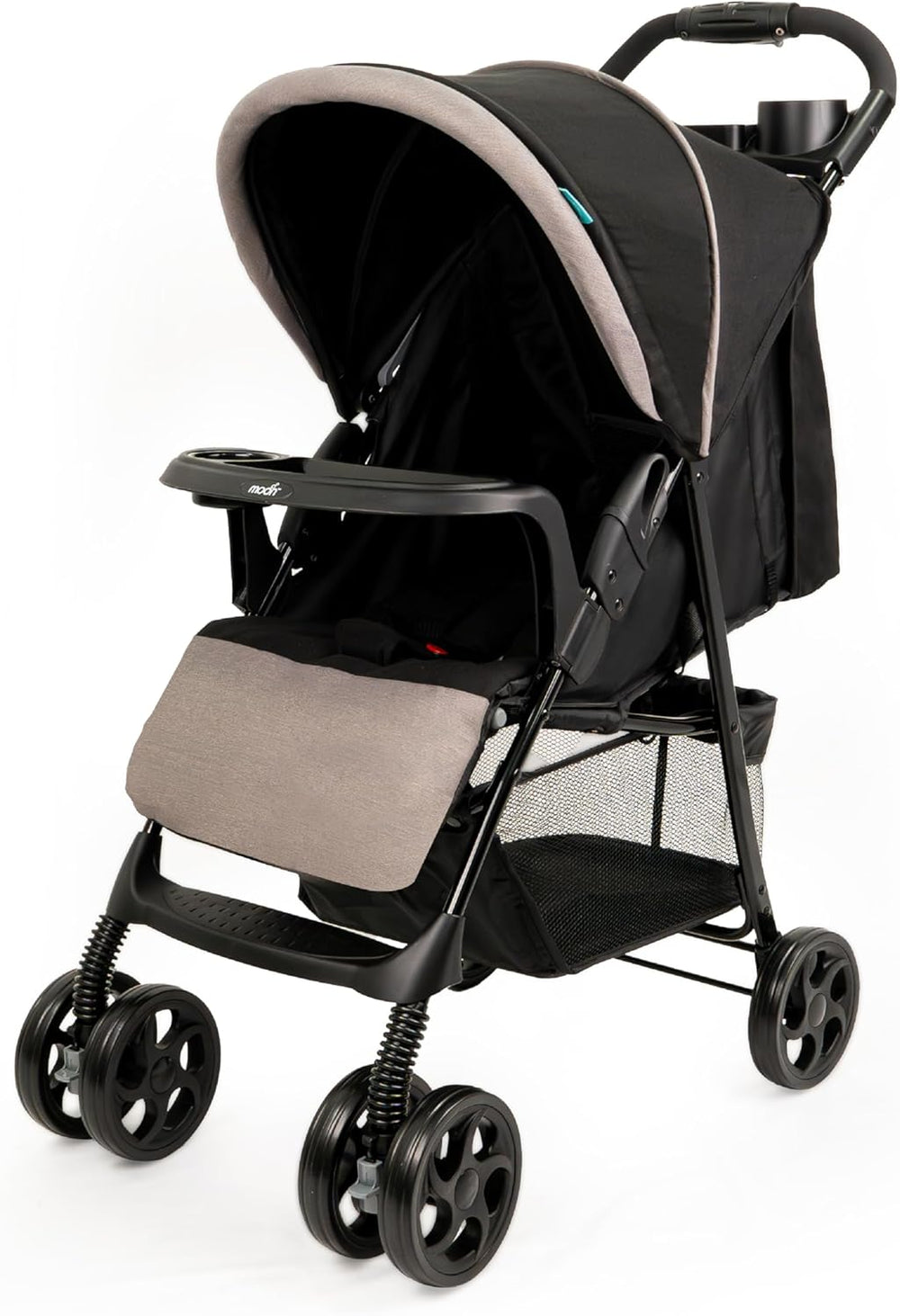 The Moon Brand Metro Urban Baby Stroller One Hand Fold Baby Travel Gear Lock, Dual Tray, Leg Rest, Multi-Reclining Seat Baby Trolley for Newborn, Infant & Toddler 0m+ (Up to 18 Kg) Grey