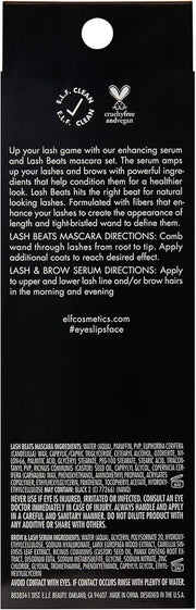 Cosmetics Lash Beats Mascara & Lash Serum Bundle, Defining, Lengthening Mascara & Lash & Brow Enhancing Serum, Makes Lashes Appear Thick & Defined