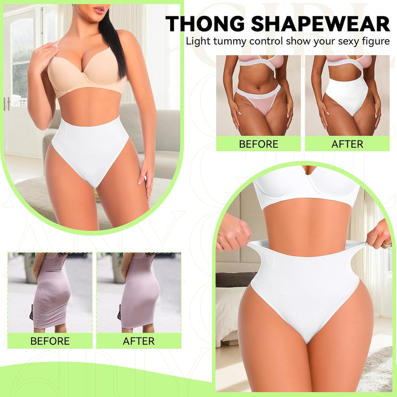 Tummy Control Thong Shapewear for Women Tummy Control Seamless Shaping Thong Underwear Body Shaper Panties